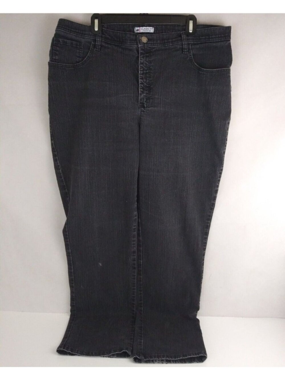 Lee Classic Fit Straight Leg Women's Solid Black Bootcut Jeans Size 38x33